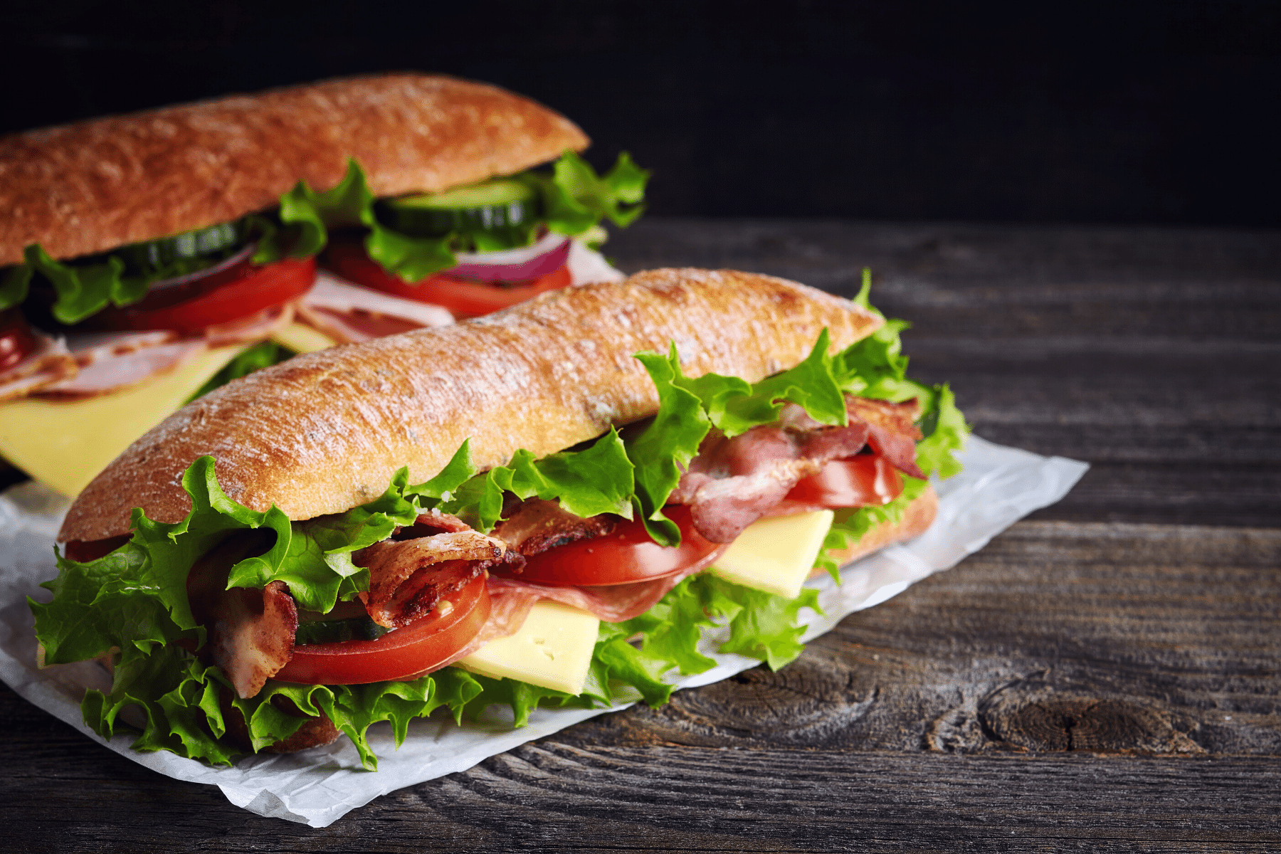 Two submarine sandwiches