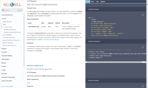 API, Documentation, and Client Libraries - Kill Bill